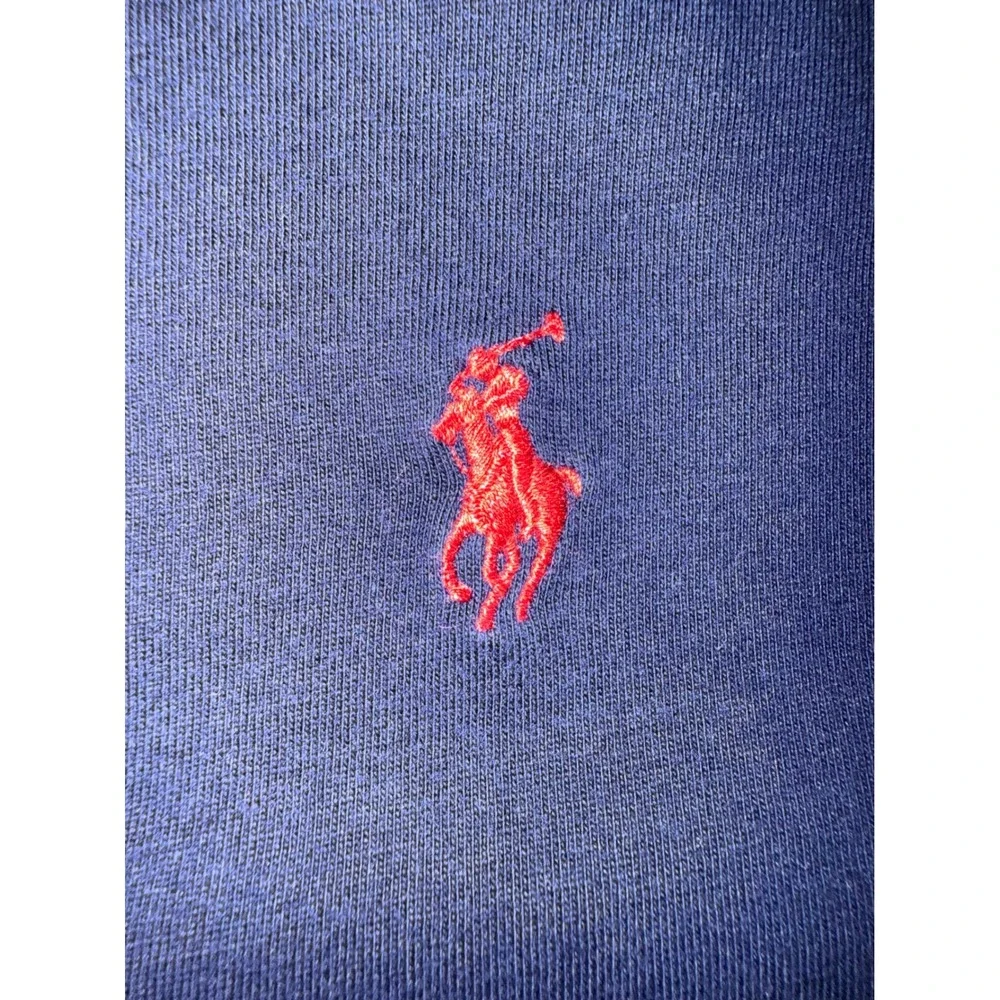 Polo Ralph Lauren Long Sleeve T-Shirt Mens Small Navy Blue Red Pony Logo Cotton